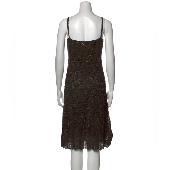 Carmen Marc Valvo Collection Sz Small - Dark Green Cocktail Dress - GORGEOUS! - Picture 4 of 8